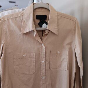 Nili Lotan Classic Women's Button Shirt in Natural Light Toast Color